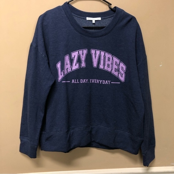 Rebellious One Blue Lazy Vibes Sweater Size M NWT - Picture 1 of 6